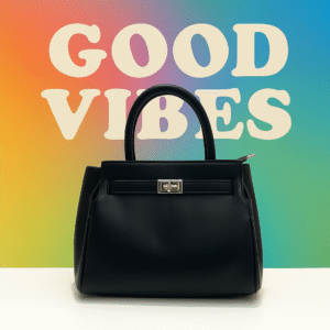 Elegant Black Leather Handbag